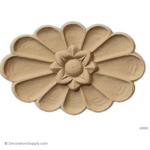 Rosette - Oval    4 High 2   5/8 Wide 1/4 Relief
