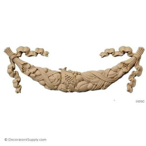 Fruit Swag - 3 1/4 High 12 3/4 Wide 1/2 Relief-applique-onlay-for-furniture-woodwork-Decorators Supply