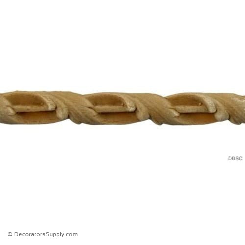 Rope 3/8 High 0.1875 Relief-moulding-for-furniture-woodwork-Decorators Supply