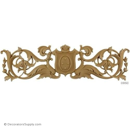 Cartouche 4 1/4 High 15 1/2 Wide 3/8 Relief-appliques-for-woodwork-furniture-Decorators Supply