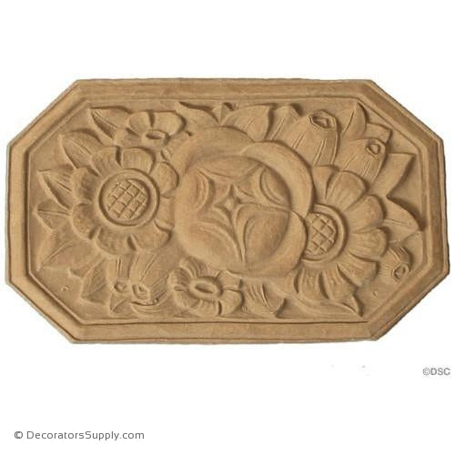 Art Nouveau Rosette 3 1/4 High 5 1/4 Wide 1/4 Relief-appliques-for-woodwork-furniture-Decorators Supply