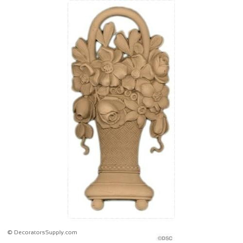 Floral Basket - 4 in. width 8-1/2" tall-ornaments-for-furniture-woodwork-Decorators Supply