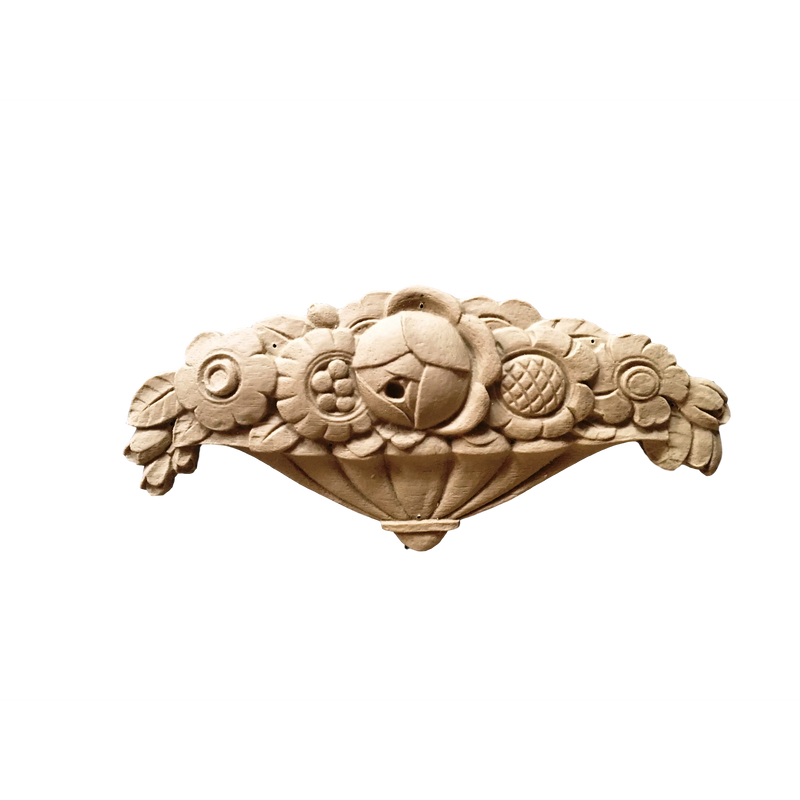 Art Deco Basket with Flowers 3-1/4" H x 7-1/4" W x 1/2"