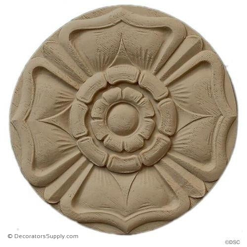 Rosette - Circle  4 1/4 Diameter 3/8 Relief-woodwork-furniture-ornaments-Decorators Supply