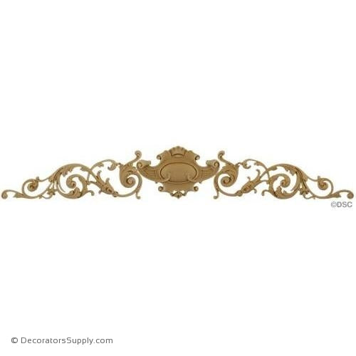 Scroll and Shield Design - 5" High x 28" Wide x 1/2" Relief-ornaments-for-woodwork-furniture-Decorators Supply