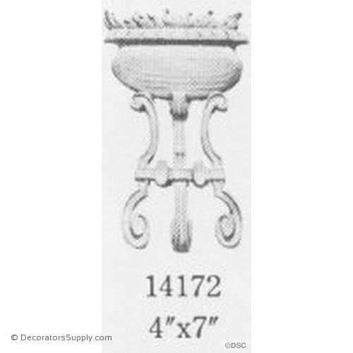 Basket Accent 7 High 4 Wide 3/8 Relief-ornaments-for-furniture-woodwork-Decorators Supply