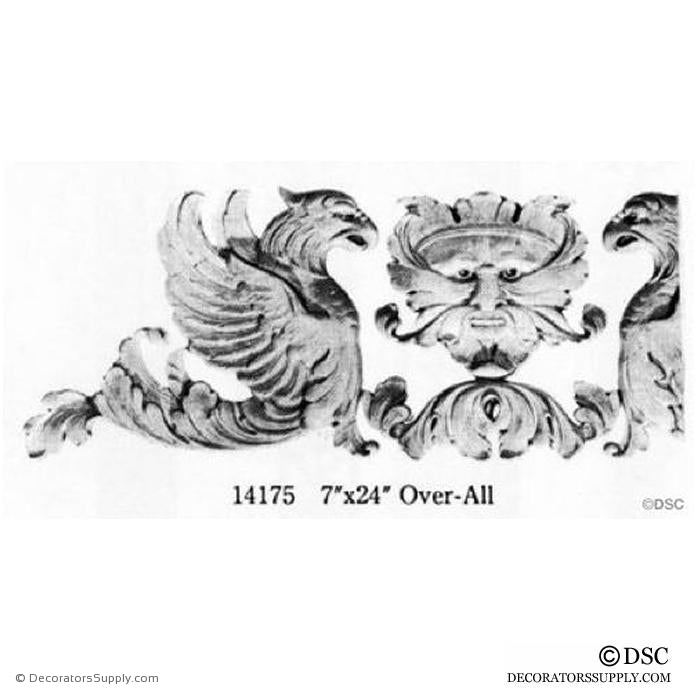 Decorative Griffin Applique for Wood 7 High 24 Wide 3/8 Relief - Decorators Supply