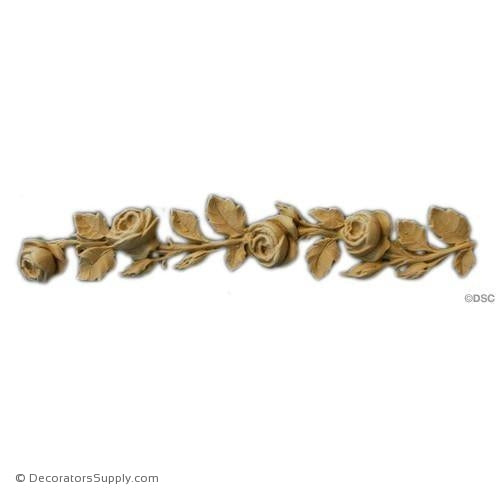 Band of Roses 1 1/2 High X 8" Wide-ornaments-furniture-woodwork-Decorators Supply