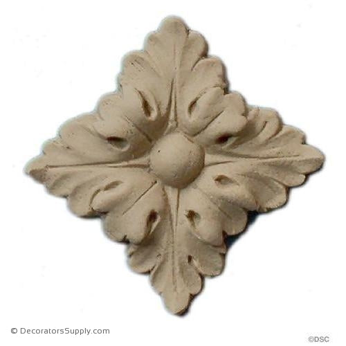 Rosette - Square 1 5/8 High 1 5/8 Wide-ornaments-for-woodwork-furniture-Decorators Supply
