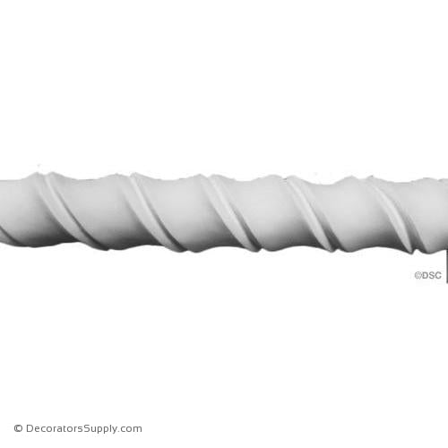 Plaster Rope Moulding 1-1/2" W x 7/8" R