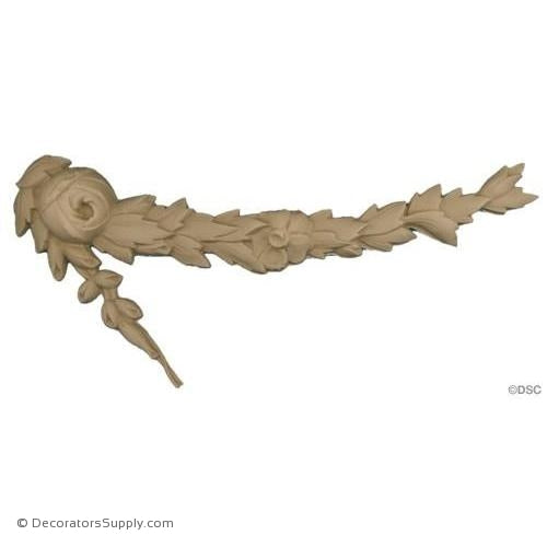 Rose Linear Applique for Wood - 8 1/4 in. width-applique-onlay-for-furniture-woodwork-Decorators Supply