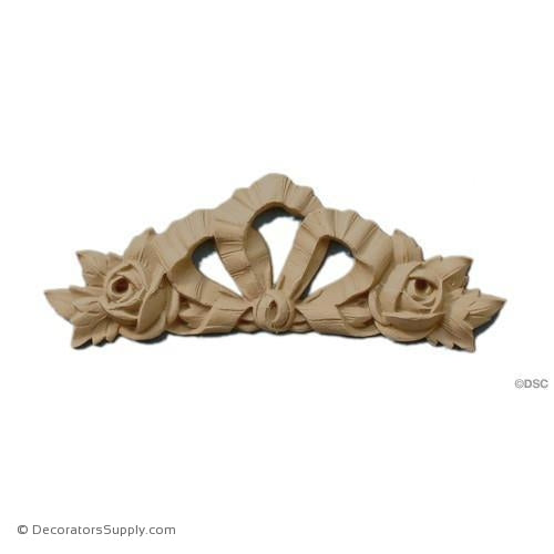 Ribbon with Rose Accents 3 High 4 1/2 Wide-ornaments-furniture-woodwork-Decorators Supply