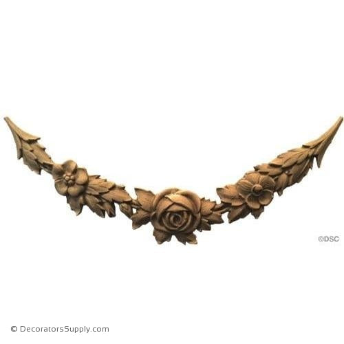 Floral 3 1/2 High 10 1/2 Wide-applique-onlay-for-furniture-woodwork-Decorators Supply