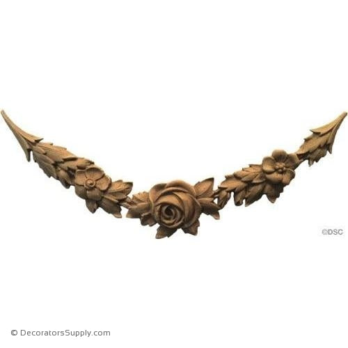 Floral 3 1/2 High 10 1/2 Wide-applique-onlay-for-furniture-woodwork-Decorators Supply