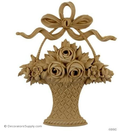 Rose Basket - 5 5/8 " W x 7 1/2" H-ornaments-for-furniture-woodwork-Decorators Supply