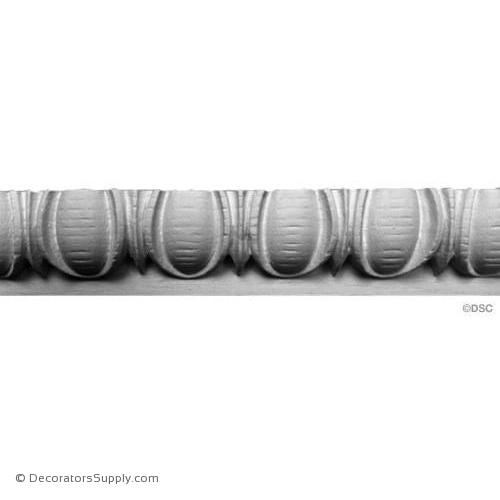 Plaster Egg and Dart Moulding Greek 1-3/4" W x 3/4" R
