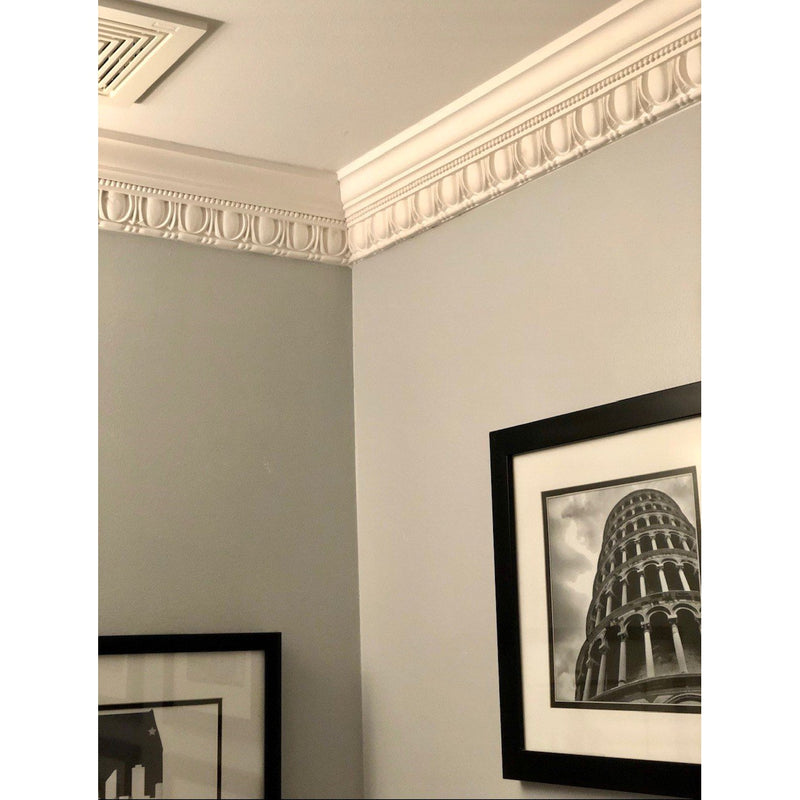 Plaster Crown Molding Roman with Egg and Dart 2-1/4" P x 4-1/4" D