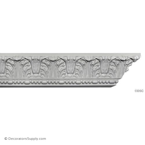 Plaster Acanthus Crown Molding 3" P x 4-1/4" D