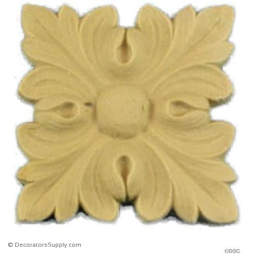 Rosette - Square - 1 5/8"-ornaments-for-woodwork-furniture-Decorators Supply
