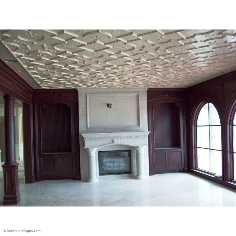 Plaster Old English Ceiling  Ornamented Small Panel  1-1/2" Relief  Covers 6 SF