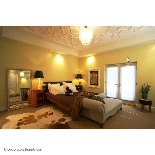 Plaster Old English Ceiling  Ornamented Small Panel  1-1/2" Relief  Covers 6 SF