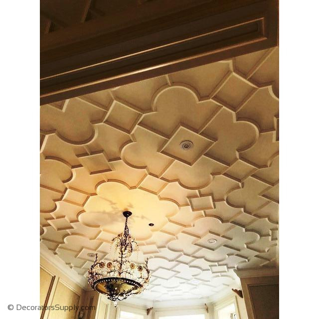 Old English Ceiling Smooth Panel No Ornament  1-1/2" Relief  Covers 12 SF