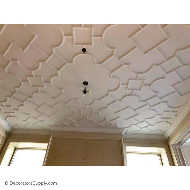 Old English Ceiling Smooth Panel No Ornament  1-1/2" Relief  Covers 12 SF