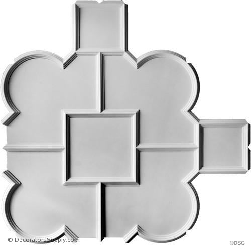 Old English Ceiling Smooth Panel -No Ornament-36" Sq 1 1/2"R-Hand-cast-all-natural-Decorators Supply