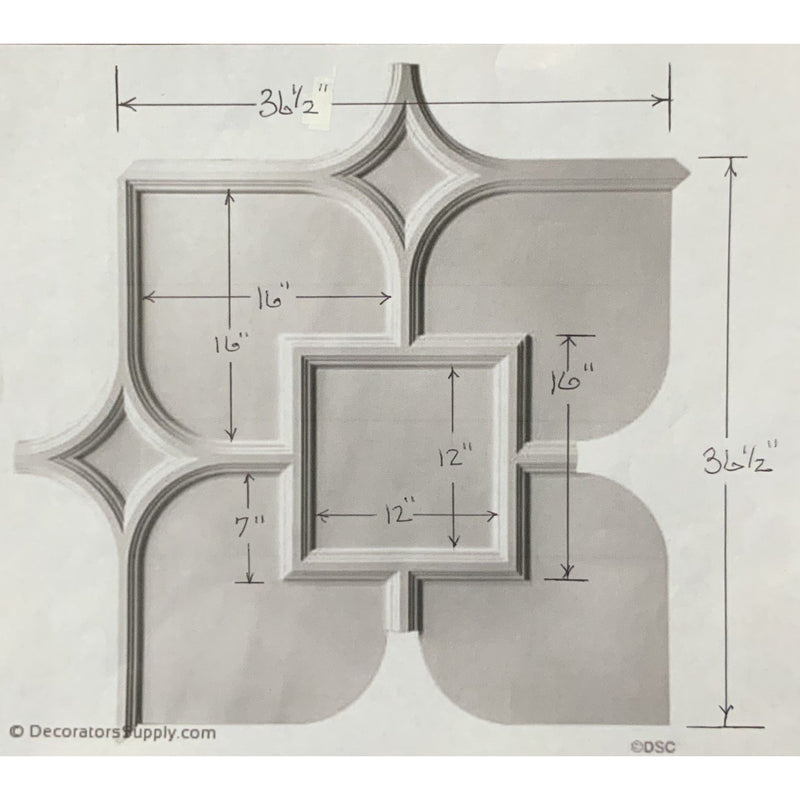 Old English Ceiling Hammered and Ornamented 1-1/8" Relief - Covers 9 sf