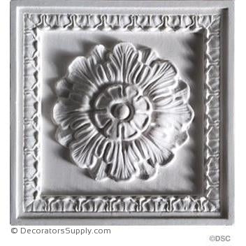 Italian Coffered Square 6 1/4" x 1 1/4"-Hand-cast-ceiling-ornaments-Decorators Supply