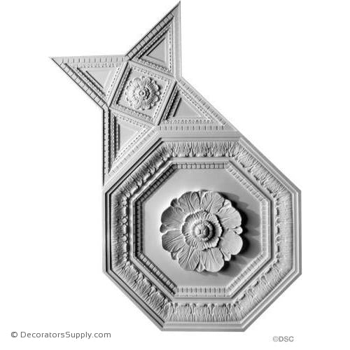 Italian Coffered Ceiling-Full Ornament -4 sf/Panel- 1 3/4" R-Hand-cast-all-natural-Decorators Supply