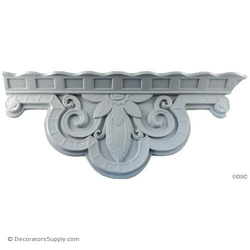 Plaster Cornice Art Deco 7-3/4" P x 2" Drop x 18-1/4" R