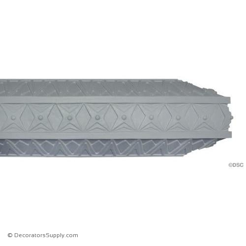 Plaster Beam Art Deco 4" P x 8-1/2" D x 2-1/8" R