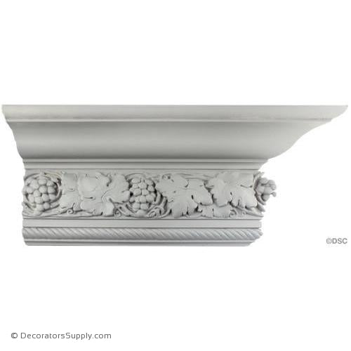 Plaster Crown-5 3/8 Proj x 10 1/4 Drop X 10 5/8 Repeat-Decorators Supply
