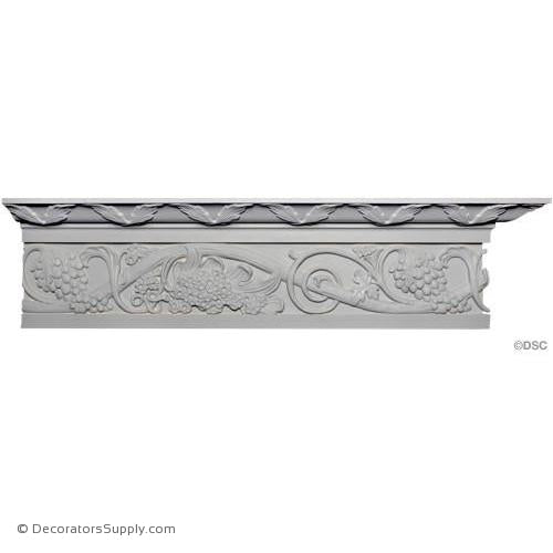 Plaster Crown-English-3 7/8 Proj x 8 1/8 Drop x 23 Repeat-Decorators Supply