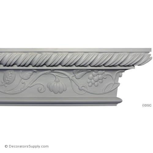 Plaster Crown-English-4 3/4 Proj X 12 1/4 Drop X 41 Repeat-Decorators Supply