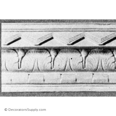Plaster Crown-Roman-3 3/4 Proj X 7 3/4 Drop X 4 Repeat-Decorators Supply