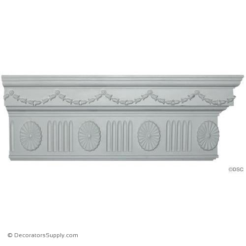 Plaster Crown-Colonial-2 3/8"Proj X 8 3/4"Drop-6"Repeat-Decorators Supply