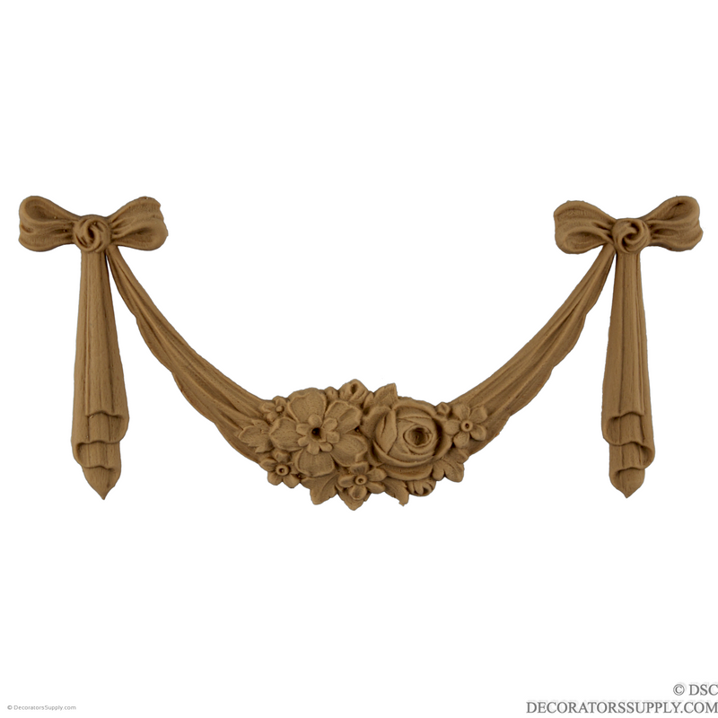 Swag 1 3/4 High 3 3/4 Wide-applique-onlay-for-furniture-woodwork-Decorators Supply