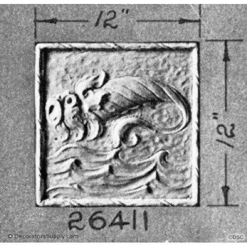 Plaster Panel-Old English-12" X 12"-1/2" Relief-ceiling-ornament-Decorators Supply