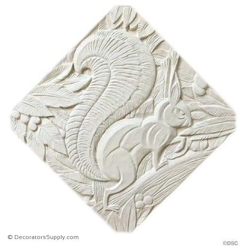 Plaster Plaque-Art Deco-18" X 18"-1/2" Rel- 23 1/2" Diag-ceiling-ornament-Decorators Supply