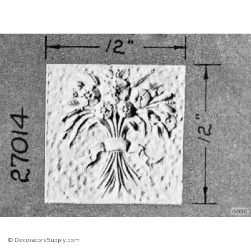 Plaster Plaque-Renaissance-12" X 12"-1/2" Relief-ceiling-ornament-Decorators Supply