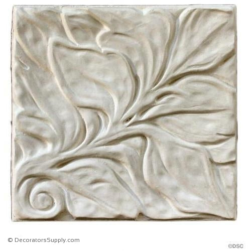 Plaster Tile-English-8" X 7 3/4"-3/8" Background Relief-ceiling-ornament-Decorators Supply