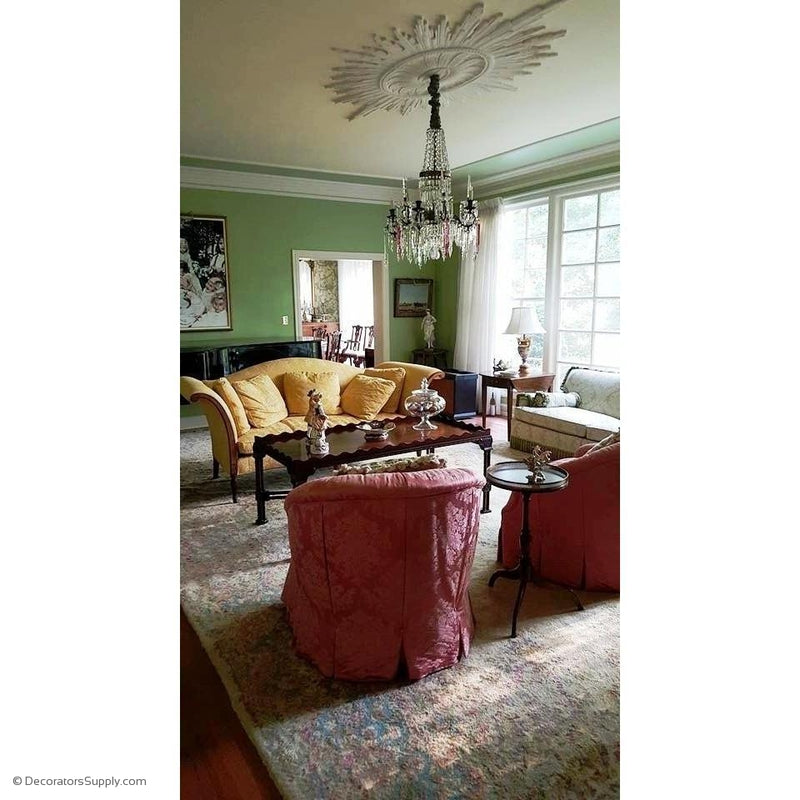 96" x 58" Plaster Medallion Art Deco Colonial  x 1" Relief - In 2 Halves