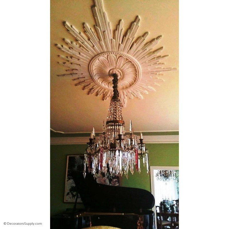 96" x 58" Plaster Medallion Art Deco Colonial  x 1" Relief - In 2 Halves