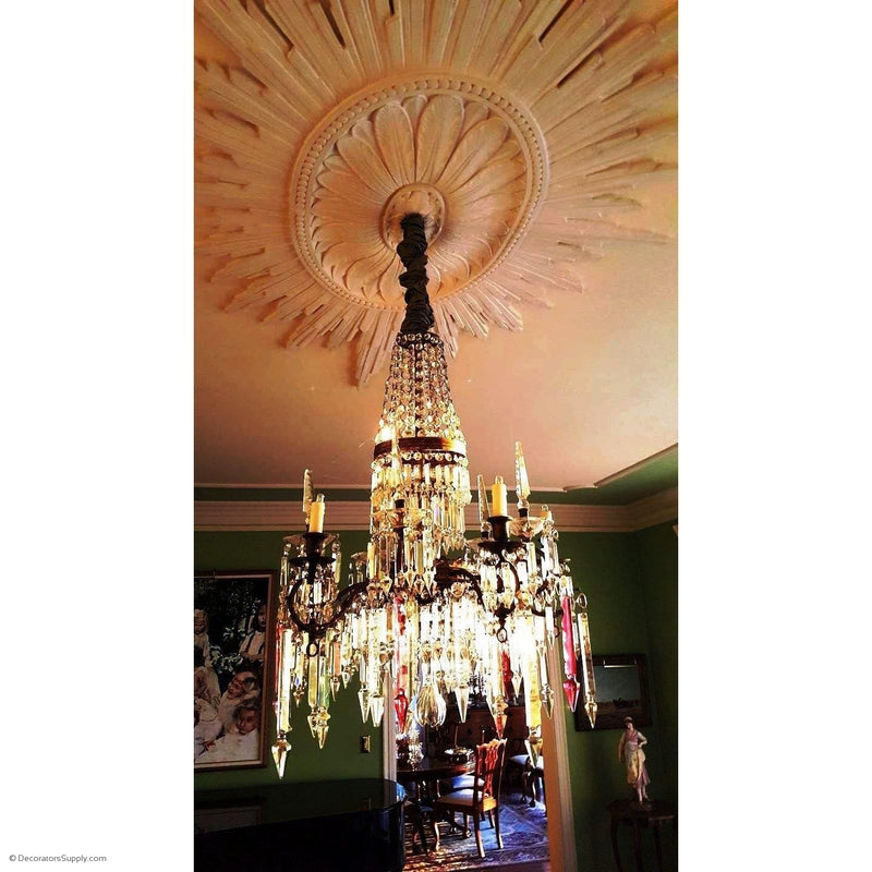 96" x 58" Plaster Medallion Art Deco Colonial  x 1" Relief - In 2 Halves