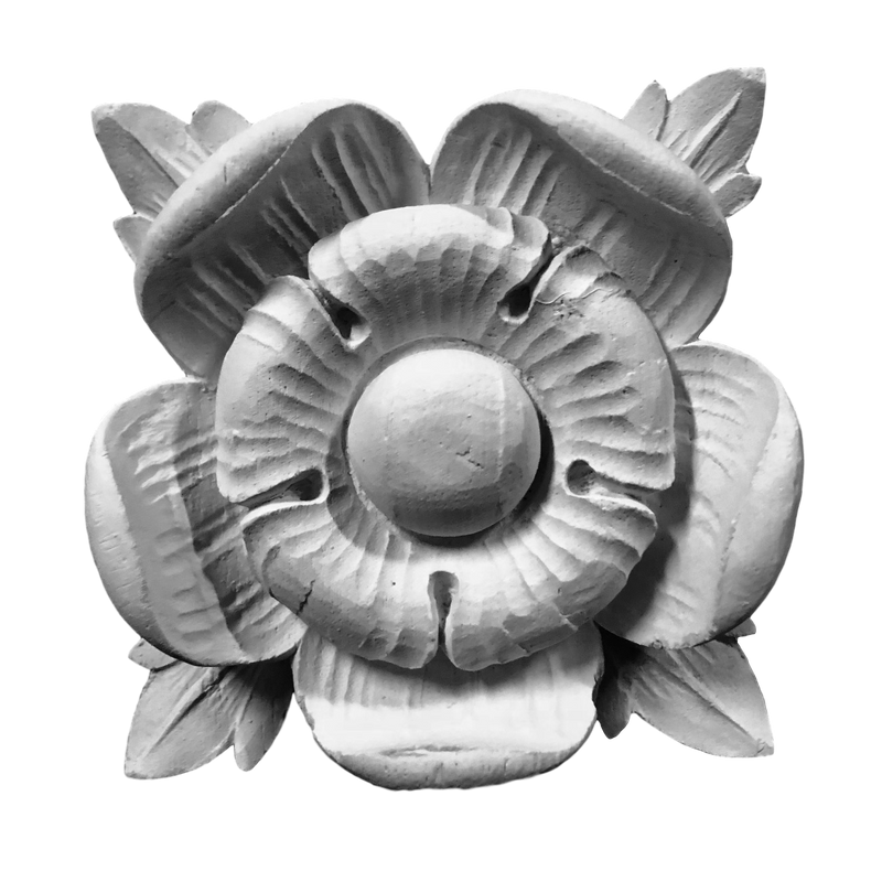 Plaster Flower--Renaissance-- 4 3/4" Sq. X 1 3/8" Relief