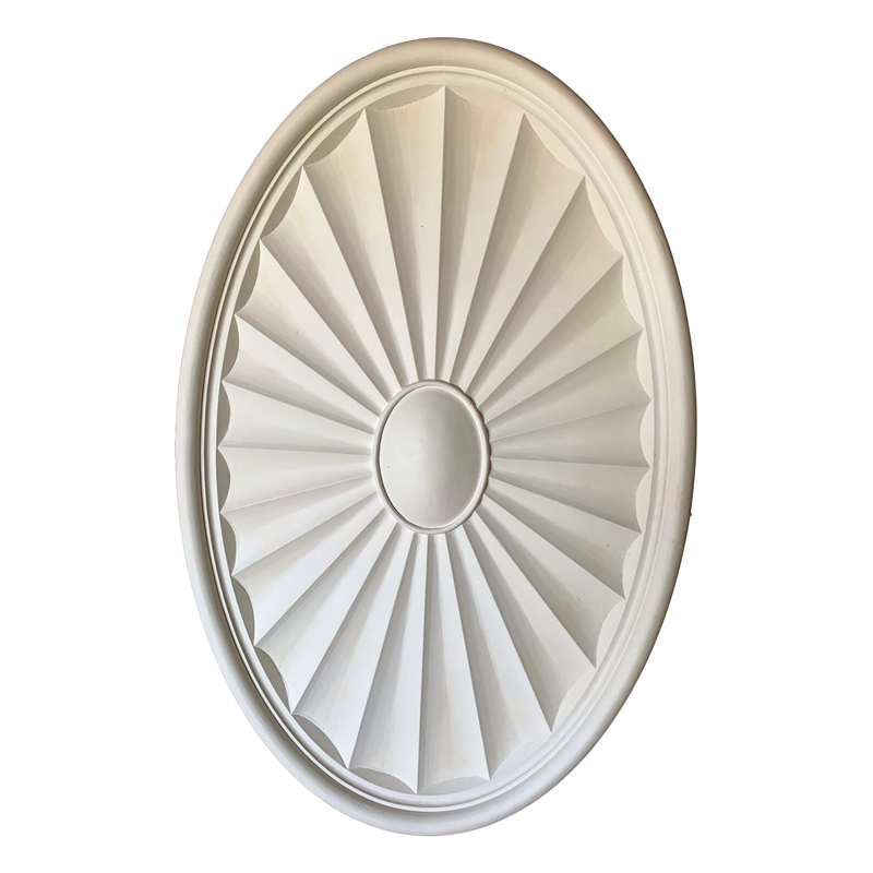40-1/8" x 26-1/8" Plaster Oval Medallion x 1-3/4" Relief