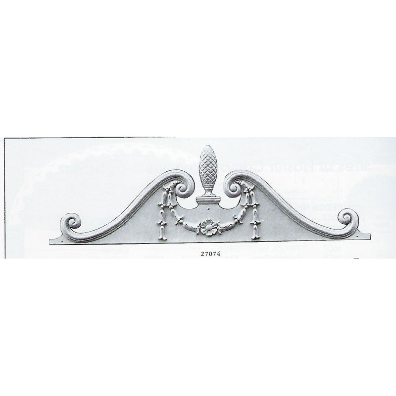 Plaster Overdoor Georgian 45" x 13" x 3/4" Relief