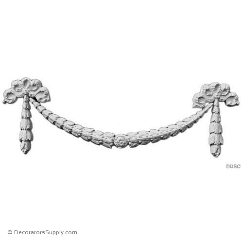 Plaster Festoon - Empire 19" W x 8 1/2" H 1/2" Relief-Decorators Supply